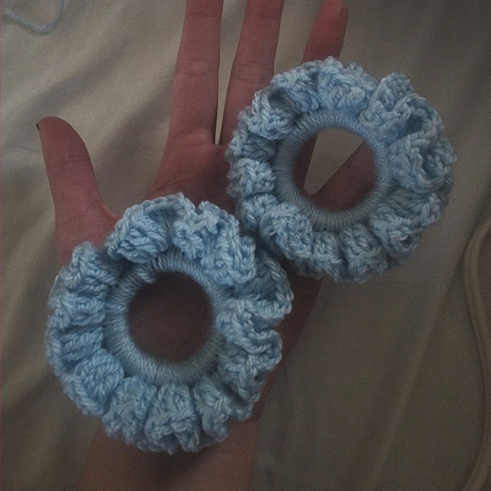 Pair of any color handmade scrunchie accessory for all hair types
